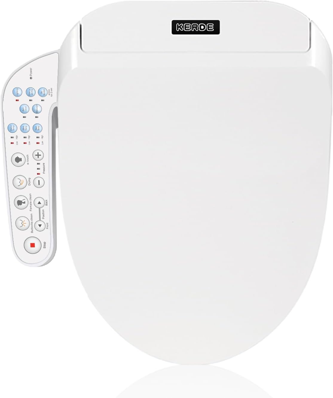 KERDE P30L Electric Bidet Toilet Seat,Bidets For Existing Toilets,Rlongated,One-click Intelligent Operation, Warm Water Cleaning,Slow Close,Seat Cushion Keep Constant Temperature In Winter