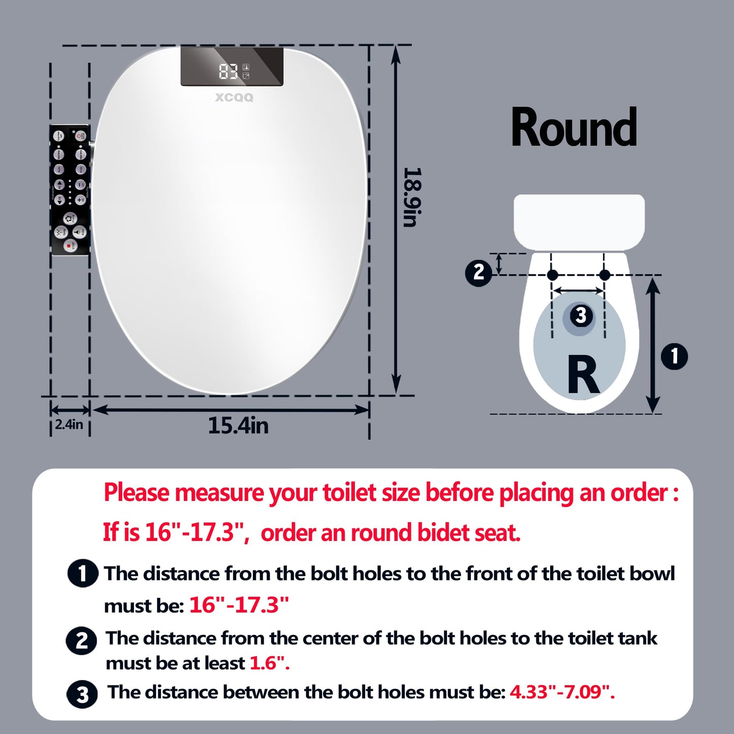 Bidet Toilet Seat Elongated, Unlimited Warm Water, Heated Toilet Seat, Warm Air Dryer, Rear and Feminine Washing, Soft Closed Toilet Lid, Night Light, Smart Toilet Seat with Bidet Requires Outlet